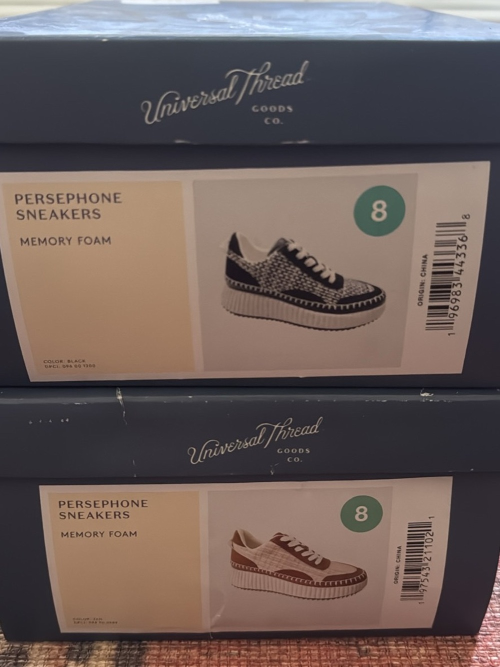 Universal Thread Kids Persephone Sneakers - Black/White and Tan/White